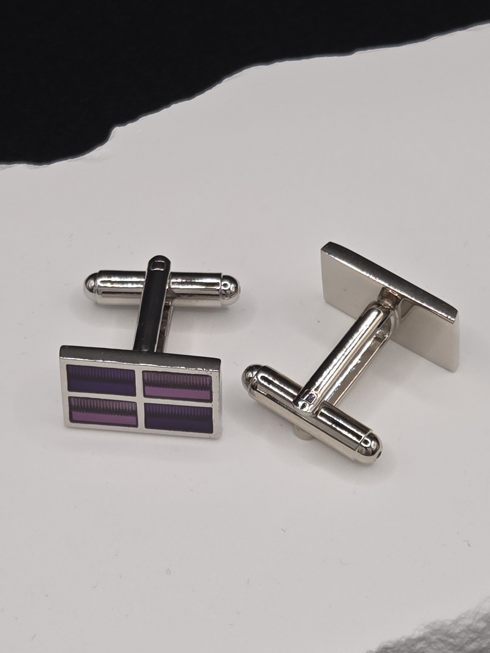 Stainless Steel Amethyst Cufflinks